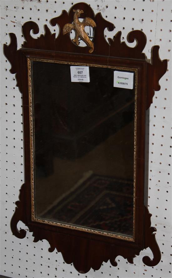 Small mahogany and parcel gilt mirror in George II style